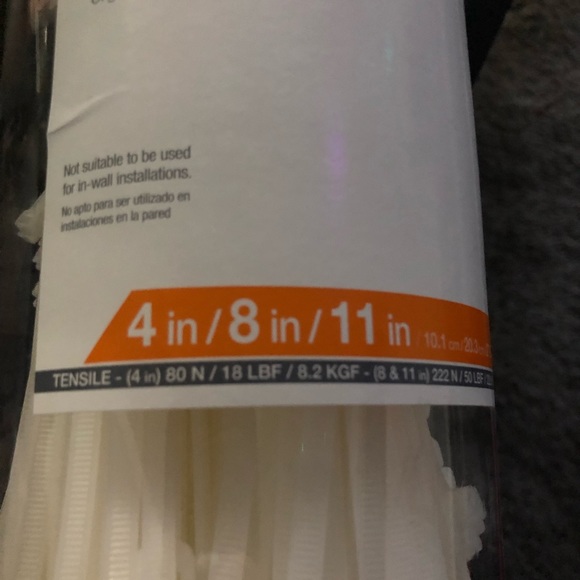 650 Pack of White Zip Ties sizes are 4in/8in/11in - Picture 3 of 8